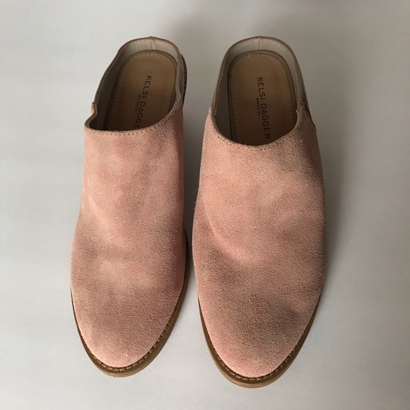 Muted Pink Kelsi Dagger Brooklyn mules suede Anthropologie - Picture 3 of 12